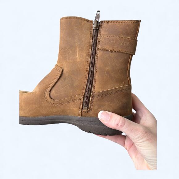 Merrell Encore Kassie Mid Waterproof Boots Brown Leather Womens sz 6.5 Gorpcore - Picture 3 of 14